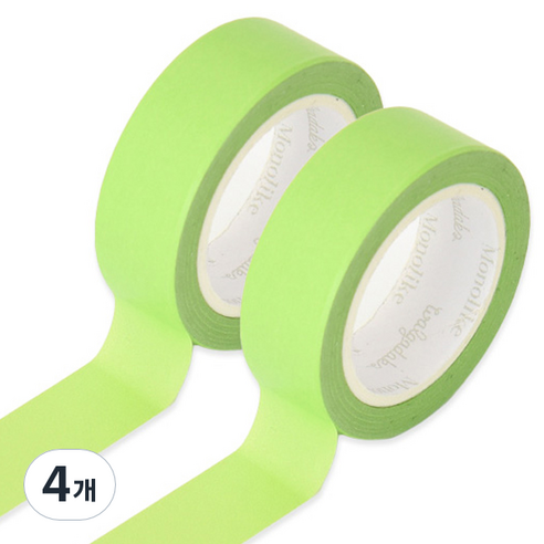 모노라이크 아르떼 마스킹 테이프 15mm x 10m, 558 Light green, 4개