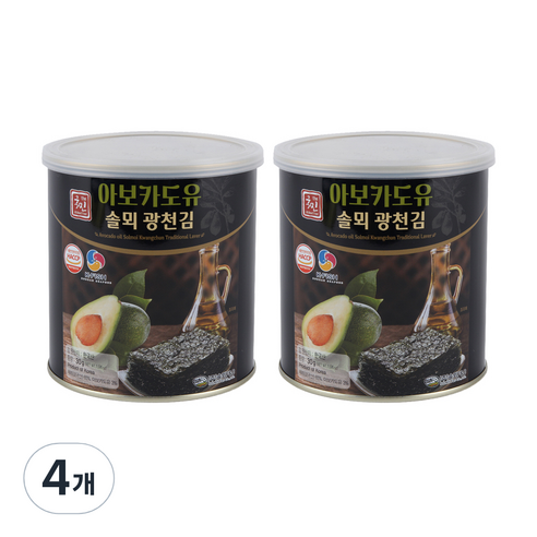 솔뫼식품 더국민 아보카도유 광천김, 30g, 4개