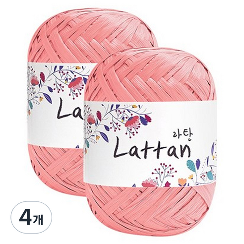 yarna 라탄 2볼 라피아실 40g, 3번(반유광), 4개