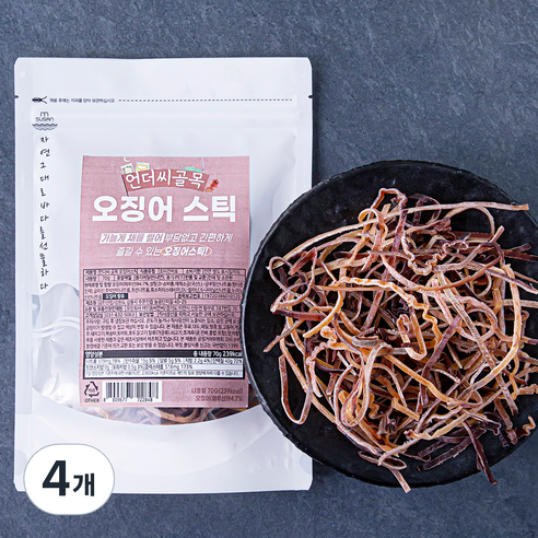 언더씨골목 가늘게 채썰은 오징어 스틱, 70g, 4개