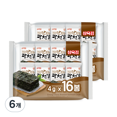 삼육김 광천김 16p, 64g, 6개