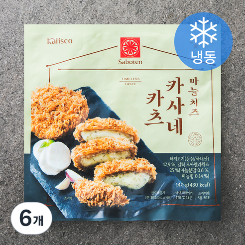사보텐 마늘치즈 카사네카츠 (냉동), 140g, 6개