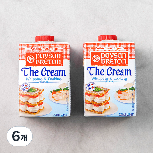 페이장브르통 휘핑크림, 200ml, 6개