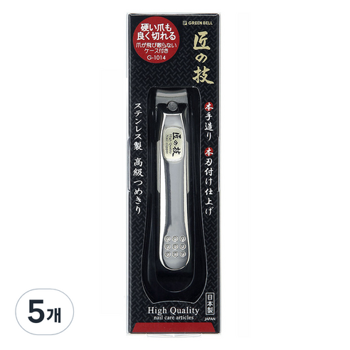 장인의기술 타쿠미노와자 와이드 핸들 손톱깎이 L G-1014, 5개