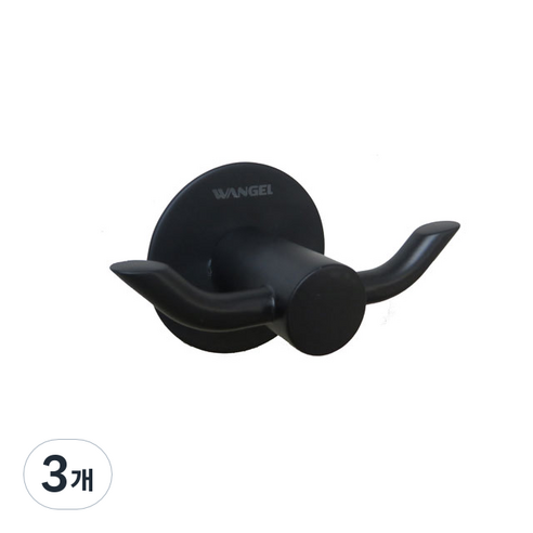 완겔 접착식 에드 가운걸이 GJ-R1105, 블랙, 3개