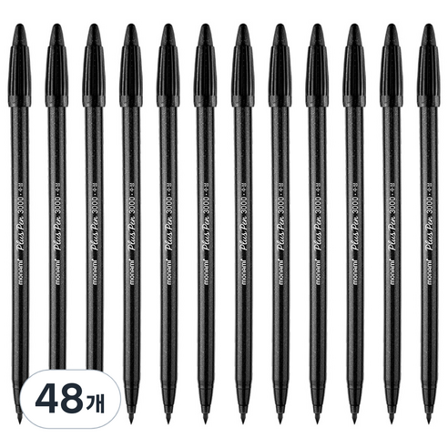 모나미 3000 피그먼트 프러스펜 0.4mm, NG 9 그레이블랙, 48개