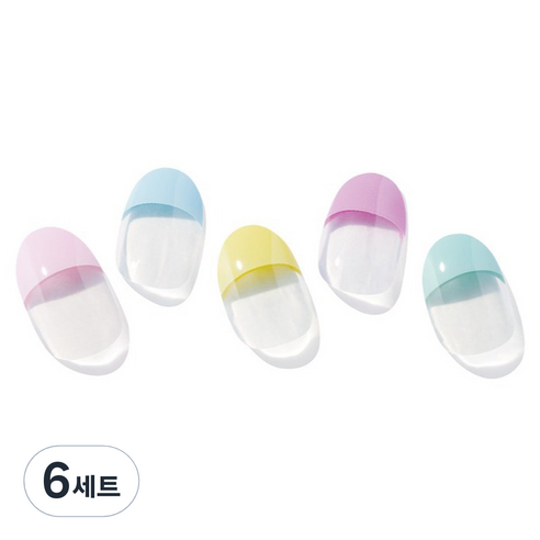 오호라 N 캔디플로스 네일 세트, 6세트, 파스텔
