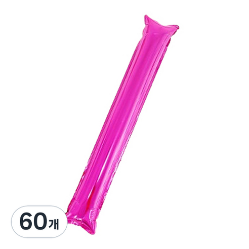 마켓감성 무패턴 치어스 풍선막대, 로즈레드, 60개