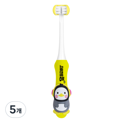 베이비 펭수 3D 키즈 칫솔, 5개, 1개입