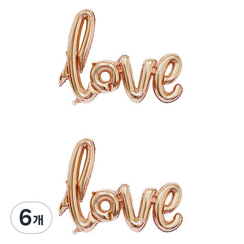 니나마켓 LOVE 프로포즈 파티 풍선, 샴페인골드, 6개