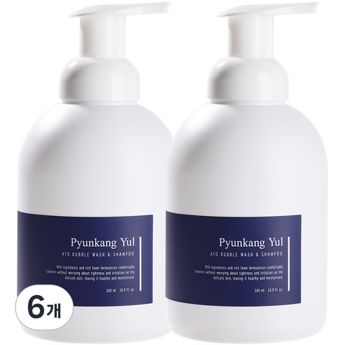 편강율 유아용 아토 버블 워시앤샴푸, 500ml, 6개