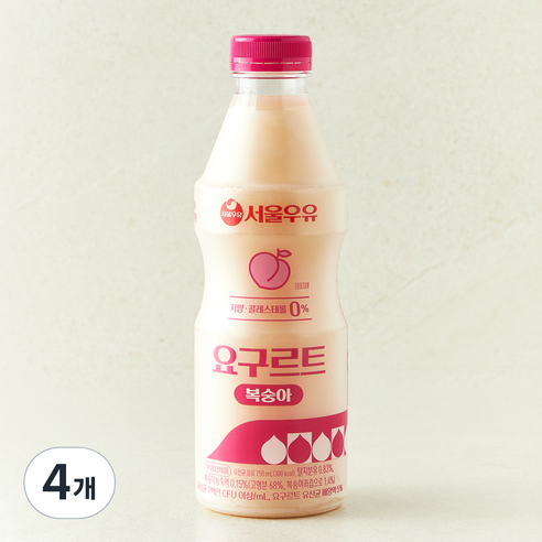 서울우유 요구르트 복숭아, 4개, 1개입, 750ml
