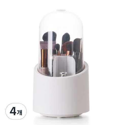 코멧 360도 회전형 메이크업 브러쉬 정리함, 화이트, 4개