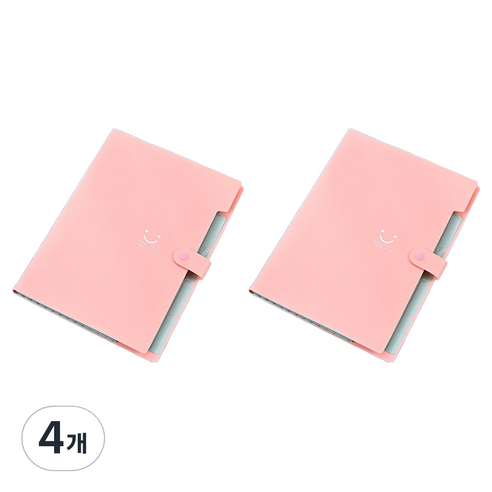 왁스토어 파일케이스 바인더 A4, 핑크, 4개