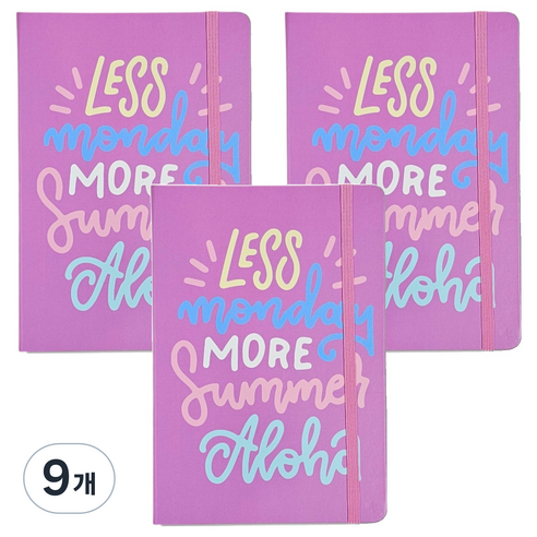 빅드림 A5 밴딩 Less 먼데이 다이어리, 핑크, 9개