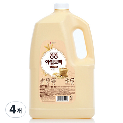 퐁퐁 주방세제 아침보리 용기, 3L, 4개