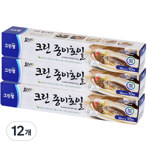 크린랲 크린 종이호일 30cm x 10m, 12개