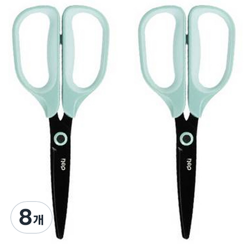 델리 블랙 테프론 소프트 터치 가위 EZ507, 민트, 8개