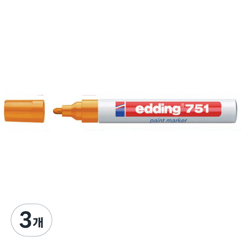 에딩e-751 페인트마카 6, 주황, 3개