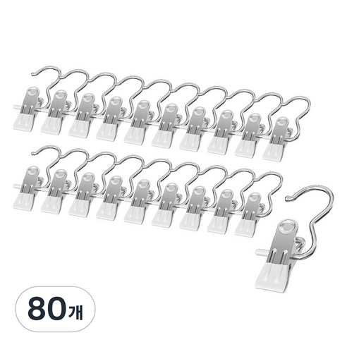 살림의기술 논슬립 외집게 옷걸이, 크림, 80개