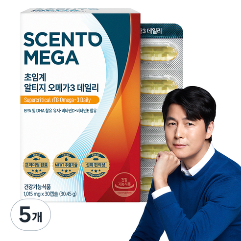 뉴트리원 센토메가 초임계 알티지 오메가3 데일리 30.45g, 30정, 5개