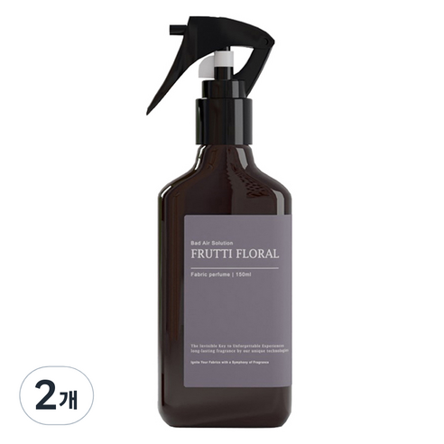BAS 섬유 탈취제 프루티 플로럴 본품, 150ml, 2개