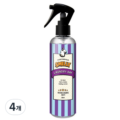 스멜리 룸앤패브릭 런드리데이 250ml, 4개