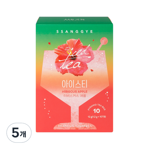 쌍계명차 히비스커스 애플 아이스티 10p, 1.2g, 10개입, 5개, 1.2g