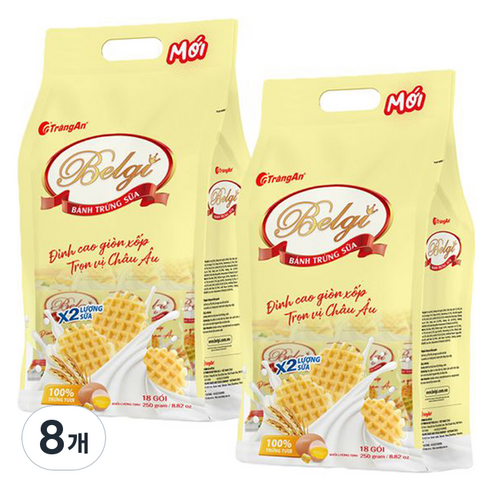 짱안 벨기 에그 버터 와플 쿠키, 250g, 8개