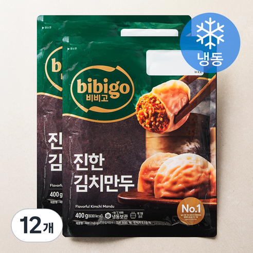 비비고 진한 김치만두 (냉동), 400g, 12개