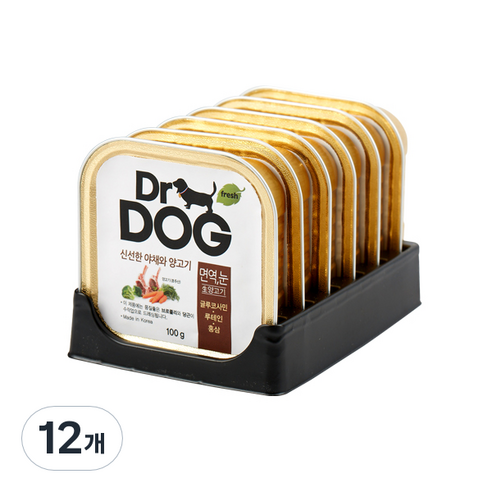 닥터독 강아지 눈 면역 간식 캔, 양고기, 100g, 12개