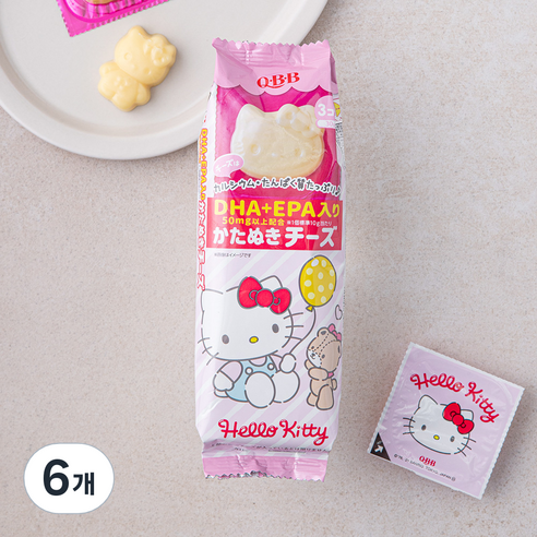 QBB 헬로키티 모양치즈, 10g, 3개입, 6개