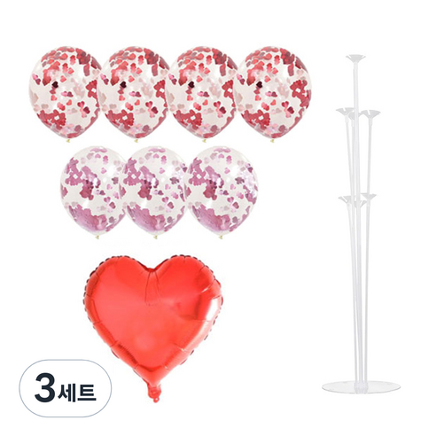 파티쇼 풍선꽂이장식세트 70cm, 은박컨페티 5번, 3세트