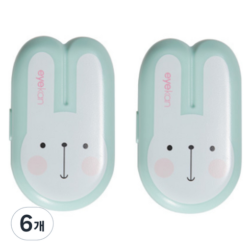 블랙트리 헬로우 바니 렌즈 케이스, 그린, 6개
