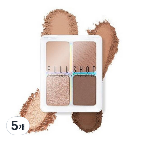 어퓨 풀샷 루틴 아이 팔레트, 3호 Stubborn Teddy, 5개