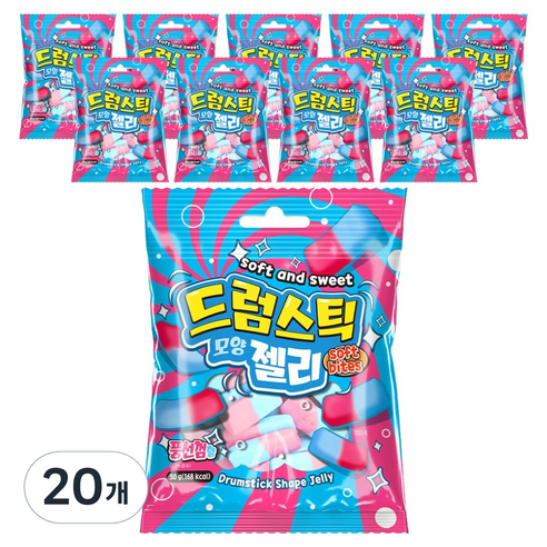 드럼스틱 모양 젤리 풍선껌 향, 20개, 50g