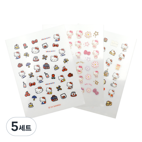 산리오 헬로키티 네일스티커 3종 세트, 5세트, 혼합색상