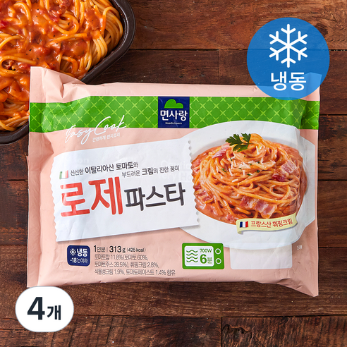면사랑 로제파스타 (냉동), 313g, 4개