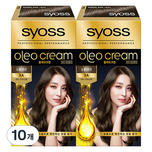 사이오스 올레오 크림 헤어 컬러 염모제, 3A 노블 애쉬, 10개
