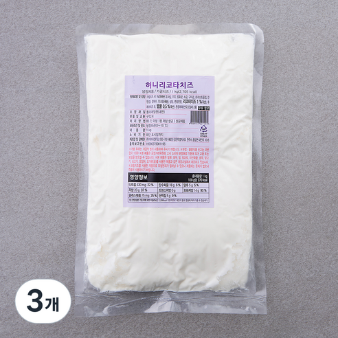 허니 리코타 치즈, 1kg, 1개입, 3개