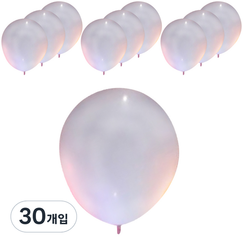 파티복닷컴 LED 풍선, 화이트, 30개입