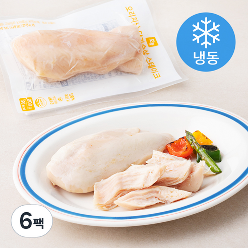 오쿡 오리지날 닭가슴살 스테이크 (냉동), 200g, 6팩