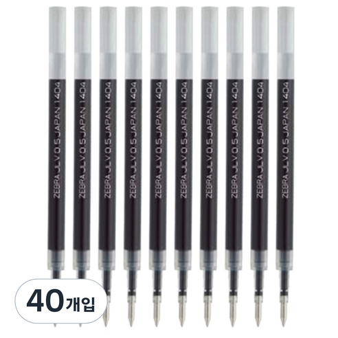 제브라 사라사 드라이 전용 리필심 JLV 0.4mm, 블랙, 40개