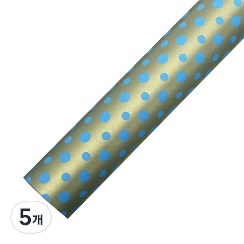 영프라자 더블도트 종이롤 포장지 53cm x 20m, 블루, 5개