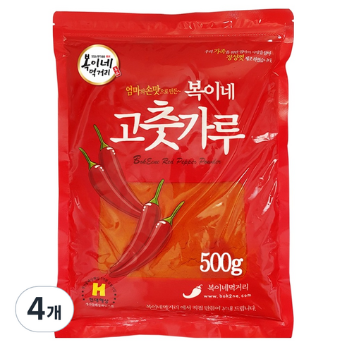 복이네먹거리 고춧가루, 500g, 4개