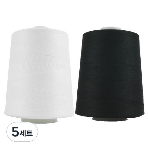 JSTrading 대용량 오버록사 40수 2합 8000m 2종 세트, 화이트, 블랙, 5세트
