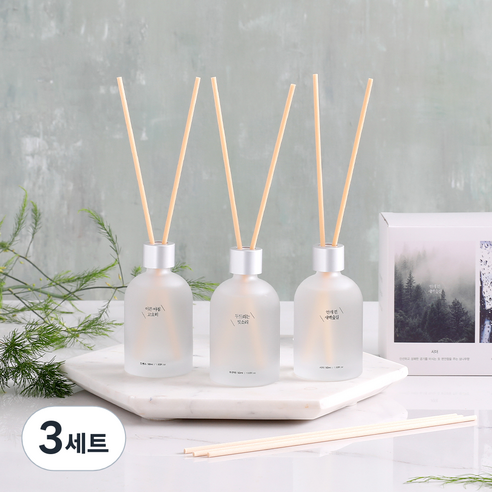 모던하우스 감성 3종 미니어쳐 디퓨저 리미티드 리추얼에디션, 이른아침 고요히,두드리는 빗소리,안개 낀 새벽숲길, 50ml, 3세트