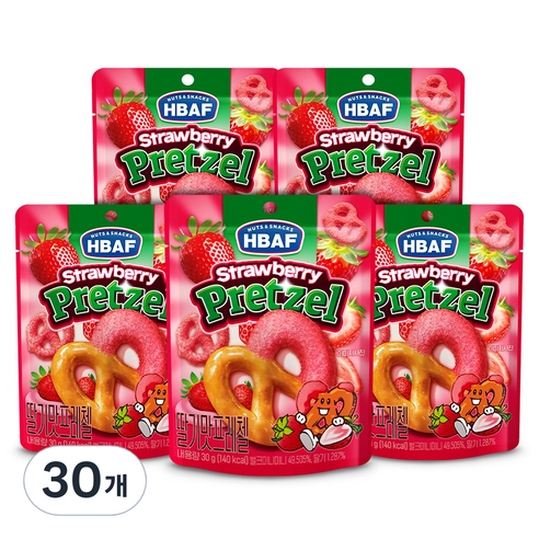바프 딸기맛 프레첼, 30개, 30g