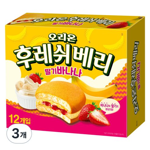 오리온 후레쉬베리 딸기바나나 12p, 348g, 3개