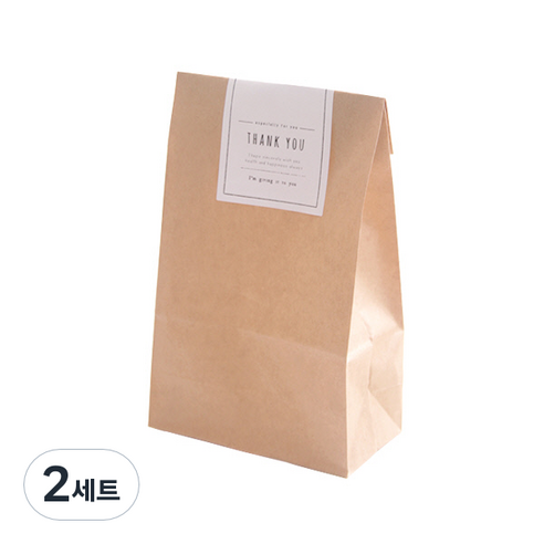아이엔피 크라프트 페이퍼백 소 50p + 땡큐 마감스티커 화이트 50p, 혼합 색상, 2세트